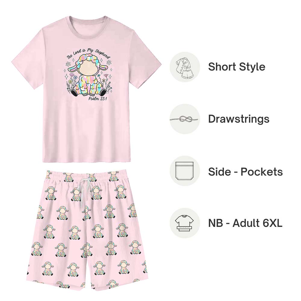 The Lord Is My Shepherd Easter Pajamas For Adults Short Sleeves