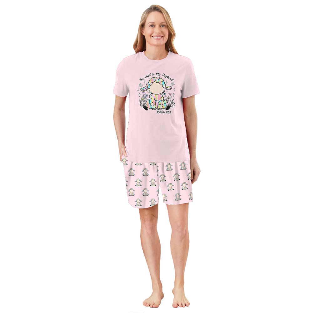 The Lord Is My Shepherd Easter Pajamas For Adults Short Sleeves