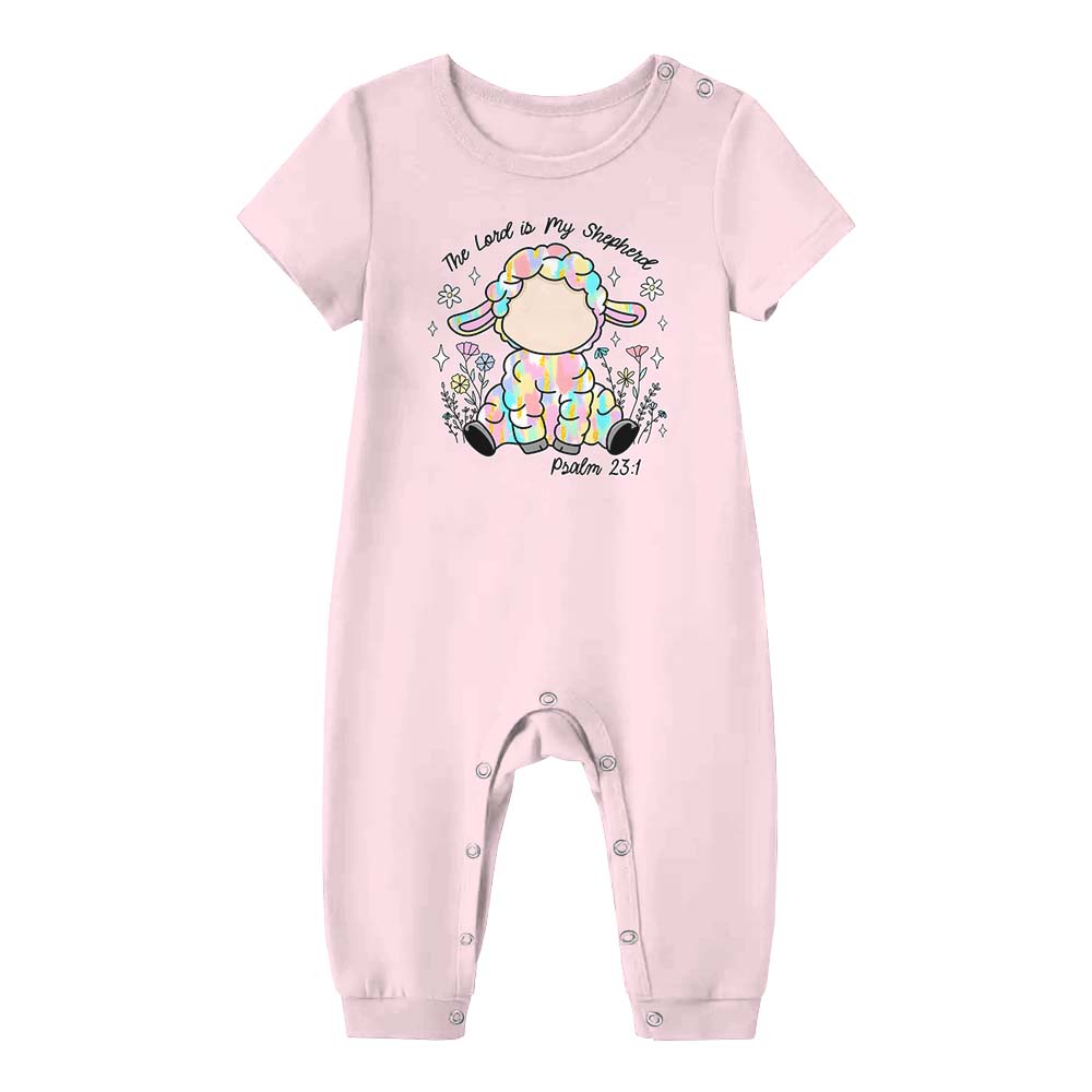 The Lord Is My Shepherd Easter Pajamas For Adults Short Sleeves
