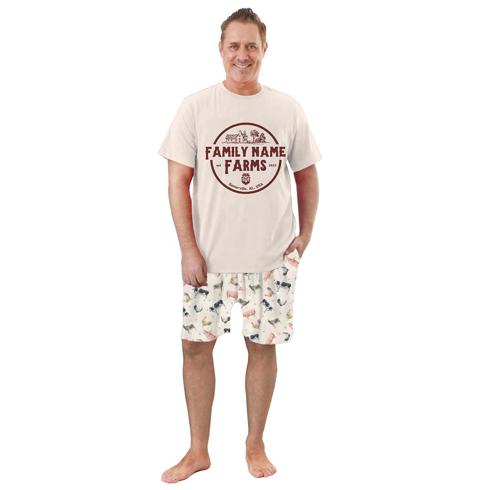 Custom Family Name Farm Pajamas Short Sets
