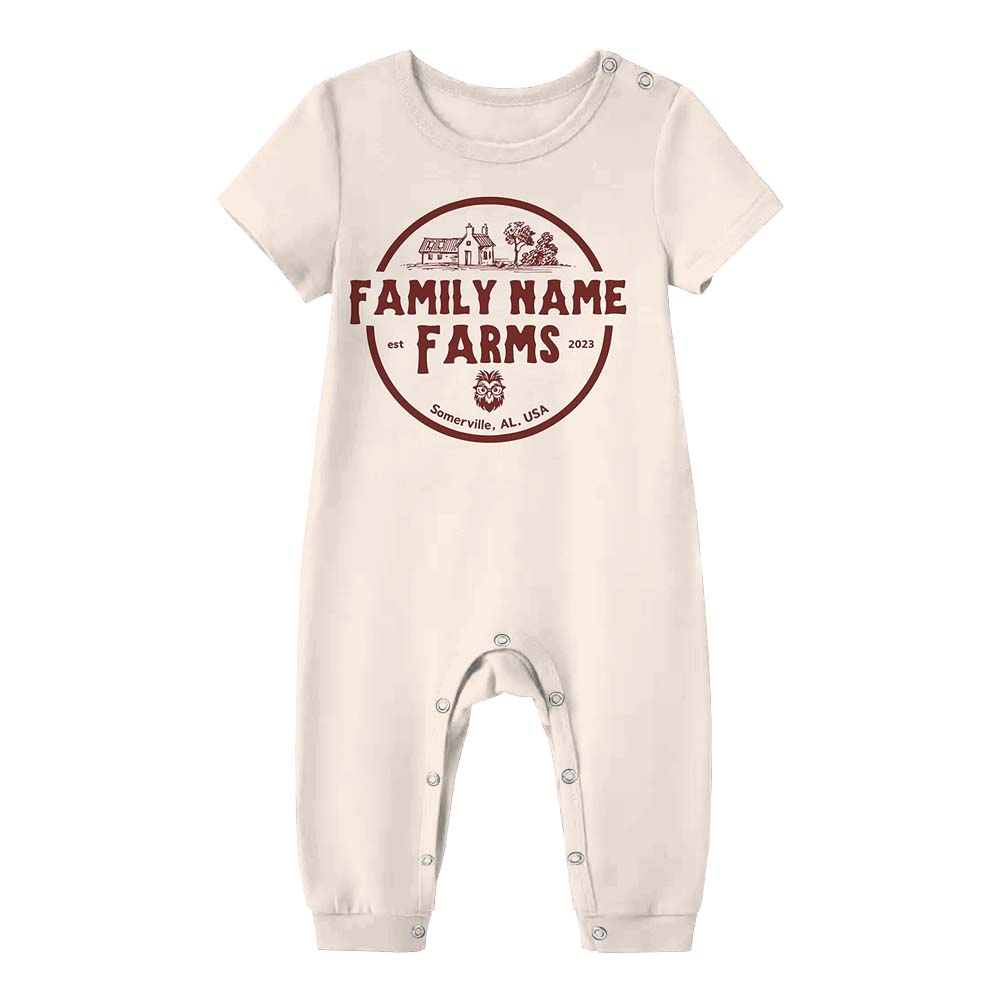 Custom Family Name Farm Pajamas Short Sets
