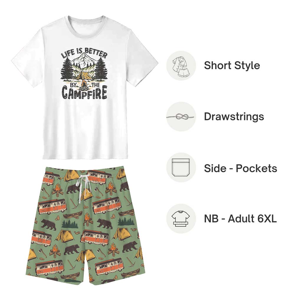 Cute Camping Family Matching Pajamas Short Sleeves Cute Camping Family Matching Pajamas Short Sleeves