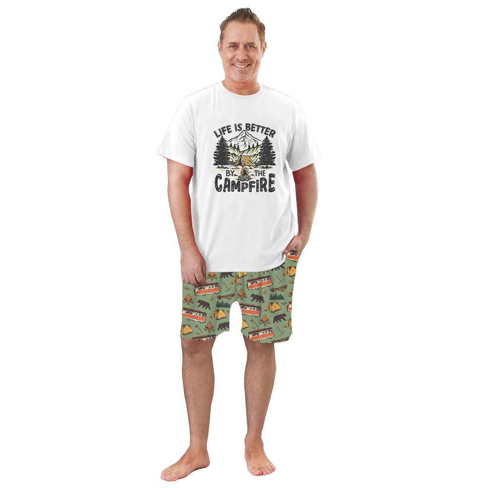 Cute Camping Family Matching Pajamas Short Sleeves Cute Camping Family Matching Pajamas Short Sleeves