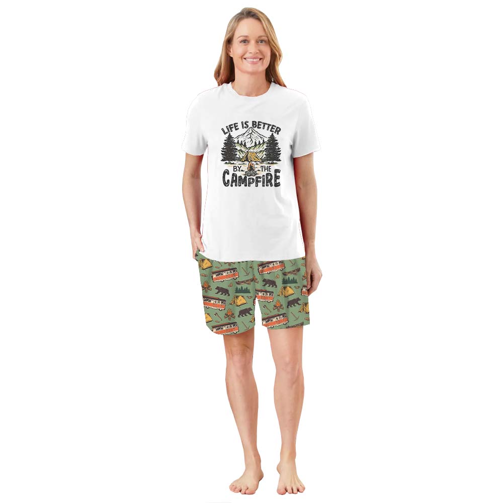Cute Camping Family Matching Pajamas Short Sleeves Cute Camping Family Matching Pajamas Short Sleeves