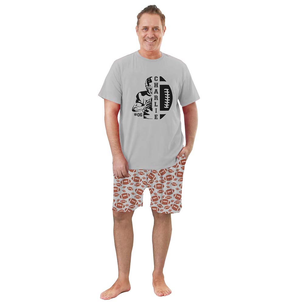 Football Season Pajamas Tshirts And Shorts Custom Name Football Season Pajamas Tshirts And Shorts Custom Name