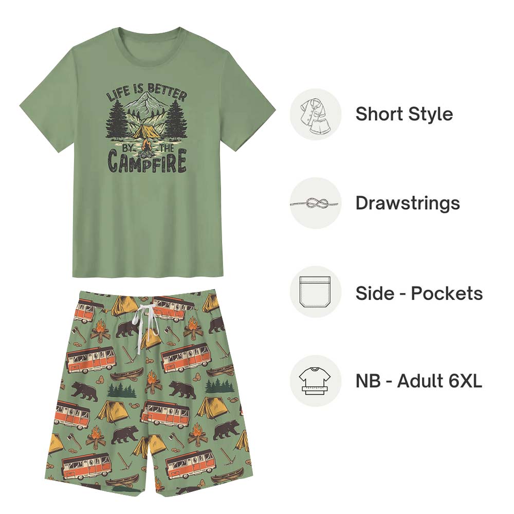 Life Is Better By The Campfire Pajamas For Family Short Sleeves Life Is Better By The Campfire Pajamas For Family Short Sleeves