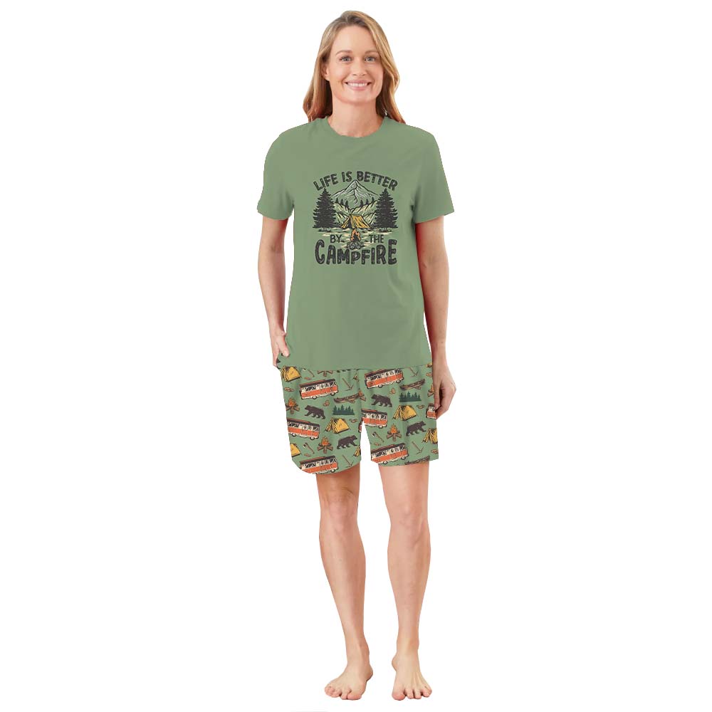 Life Is Better By The Campfire Pajamas For Family Short Sleeves Life Is Better By The Campfire Pajamas For Family Short Sleeves