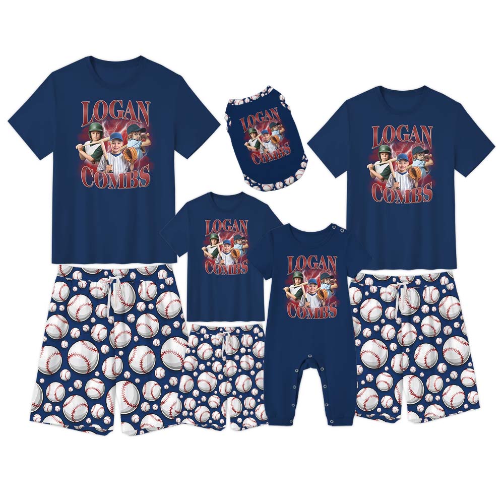 Custom Baseball Rap Tee Pajamas With Plus Size Custom Baseball Rap Tee Pajamas With Plus Size