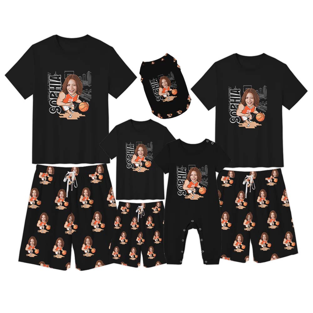 Funny Basketball Themed Custom Face Tshirts And Shorts Black Funny Basketball Themed Custom Face Tshirts And Shorts Black
