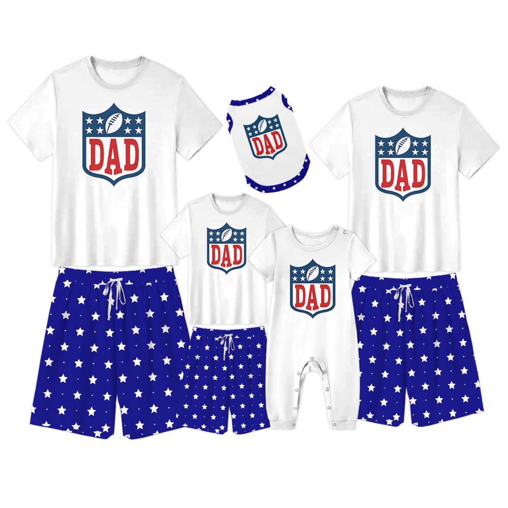 Personalized Football Jammies Matching Short Sleeves Personalized Football Jammies Matching Short Sleeves