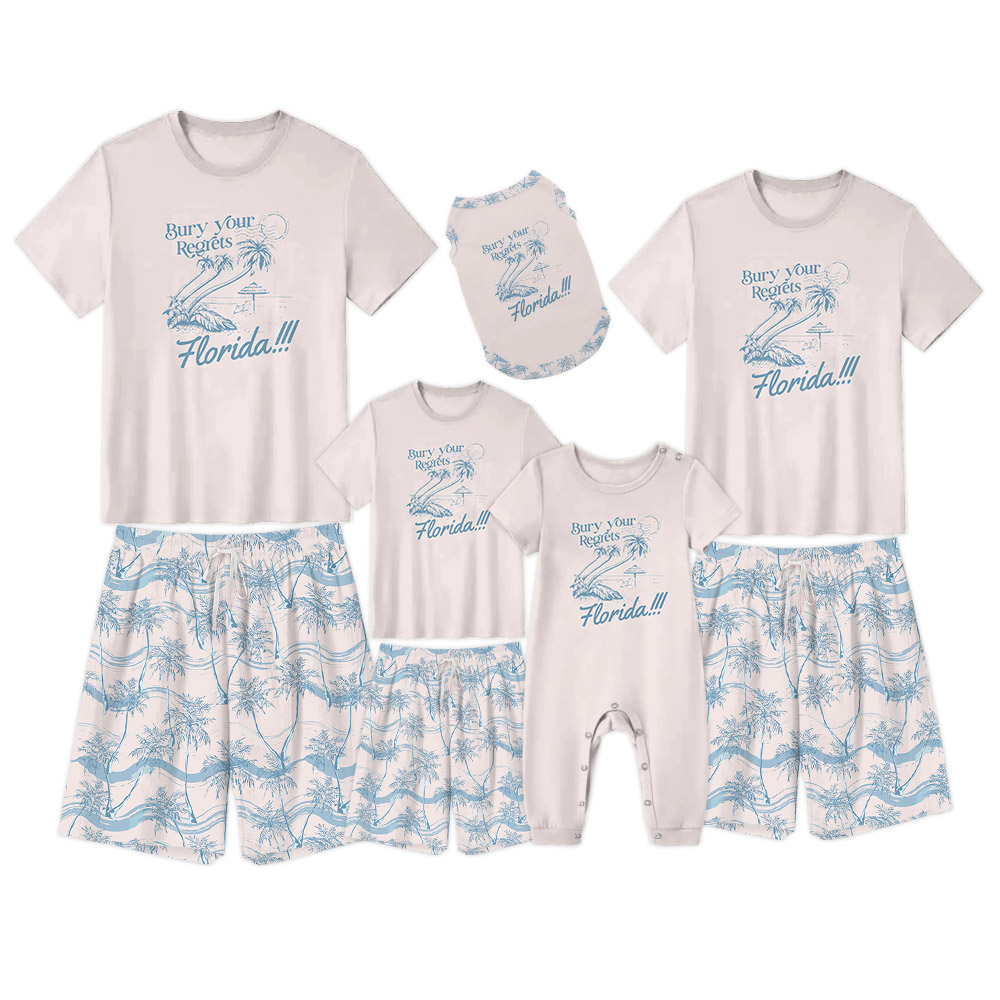 Florida Beach Vacation Pajamas With Palm Tree Print Florida Beach Vacation Pajamas With Palm Tree Print