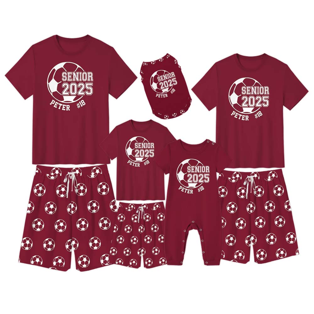 Unique Soccer Senior Class Of 2025 Pajamas For Family And Pets Short Sleeves Unique Soccer Senior Class Of 2025 Pajamas For Family And Pets Short Sleeves