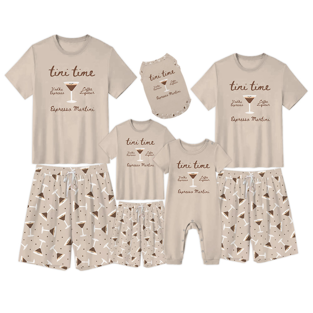 Sweet Espresso Martini Pajamas For Cocktail Lovers Light Brown Sweet Espresso Martini Pajamas For Cocktail Lovers Light Brown