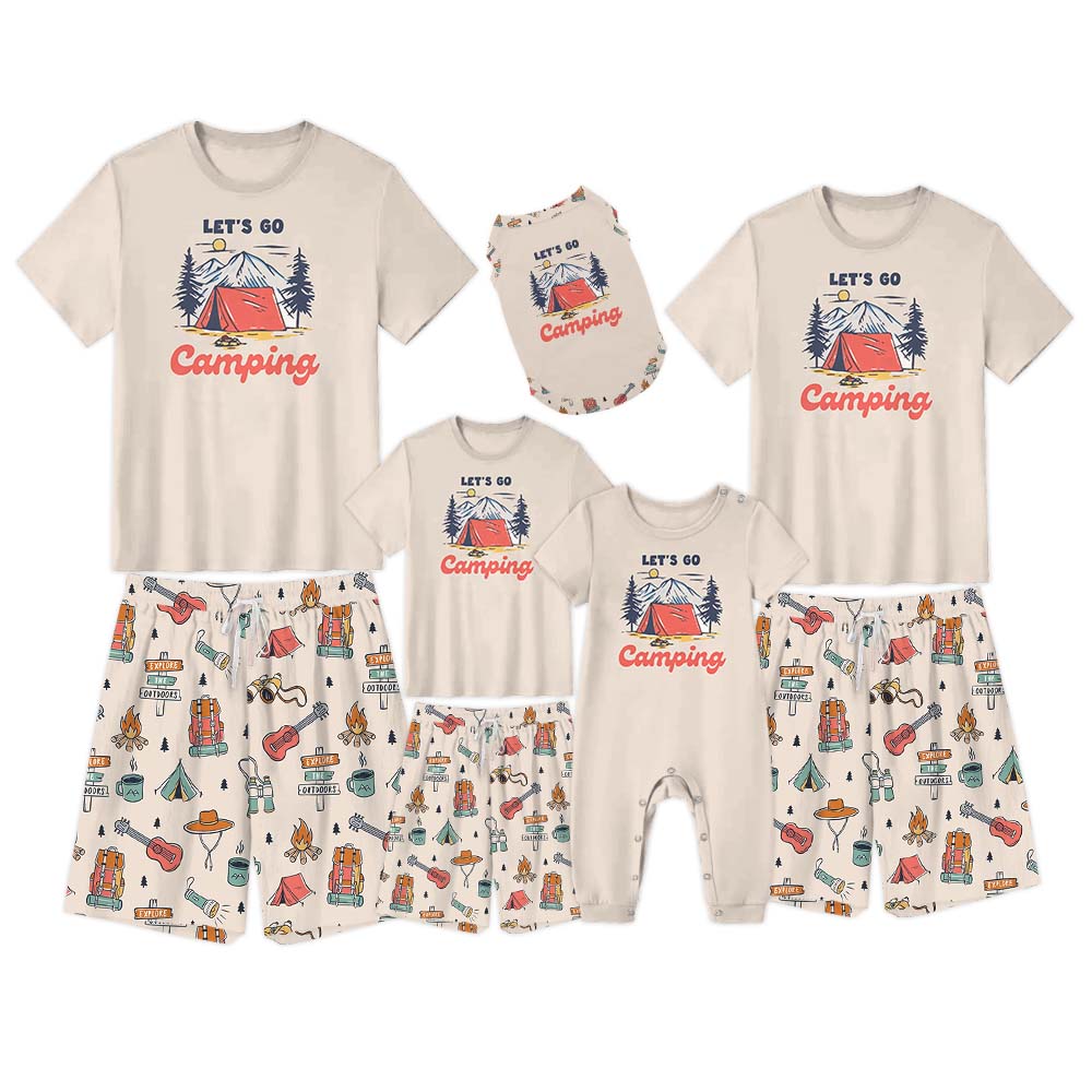 Let’s Go Camping Short Sleeve Matching Holiday Pajamas