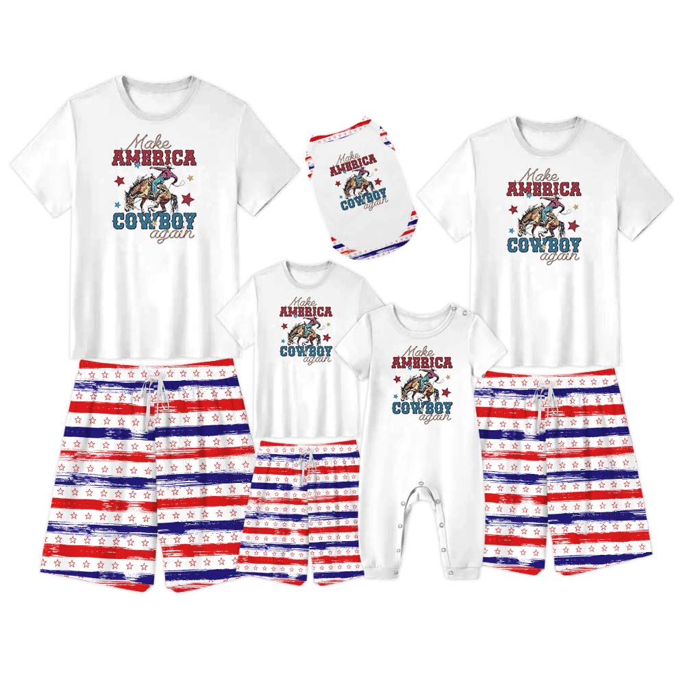 Make America Cowboy Again Pajamas Short Sets Make America Cowboy Again Pajamas Short Sets