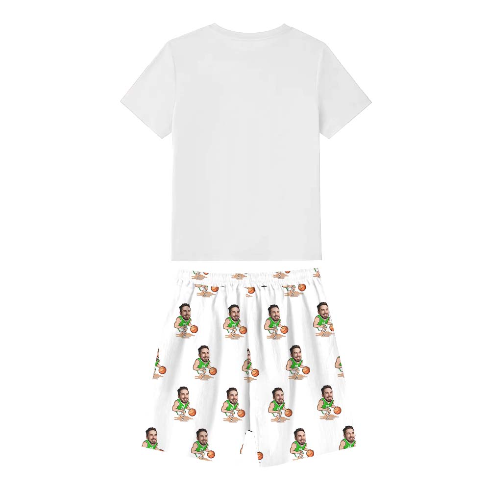 Personalized Basketball Pajama Short Set White Personalized Basketball Pajama Short Set White