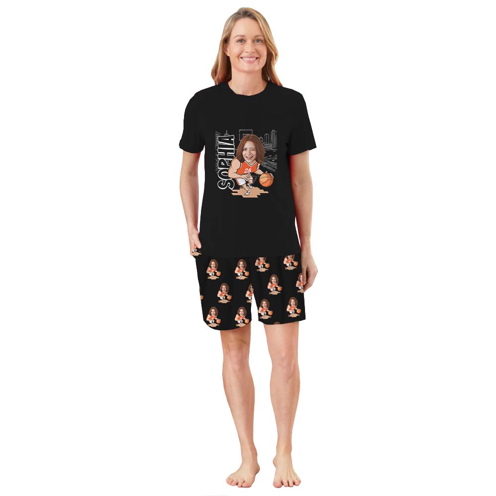 Funny Basketball Themed Custom Face Tshirts And Shorts Black Funny Basketball Themed Custom Face Tshirts And Shorts Black