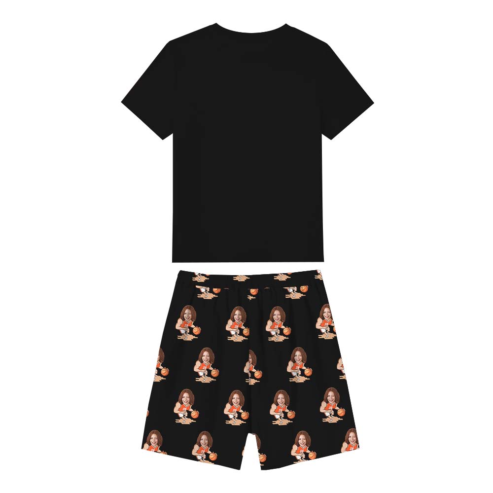 Funny Basketball Themed Custom Face Tshirts And Shorts Black Funny Basketball Themed Custom Face Tshirts And Shorts Black