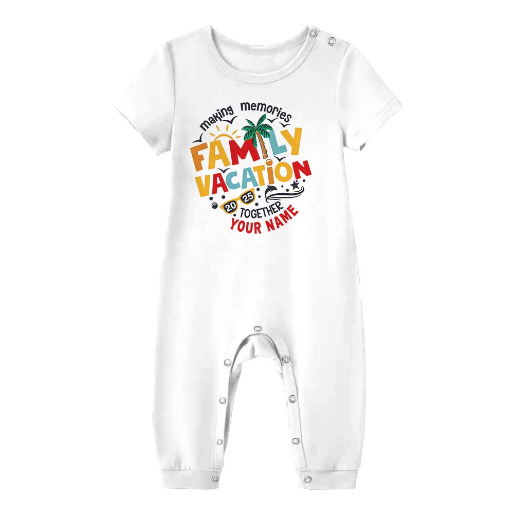 Custom Name Family Vacation 2025 Pajamas For Family Short Sleeves Custom Name Family Vacation 2025 Pajamas For Family Short Sleeves