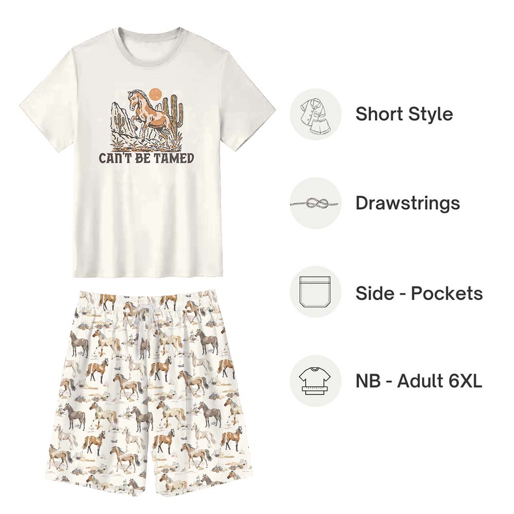 Vintage Horse Lover PJs Tshirts And Shorts