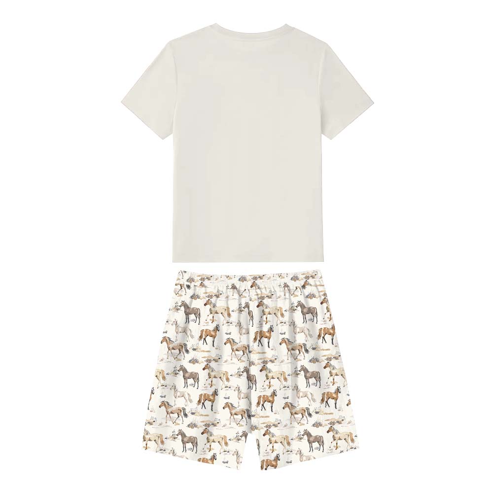 Vintage Horse Lover PJs Tshirts And Shorts