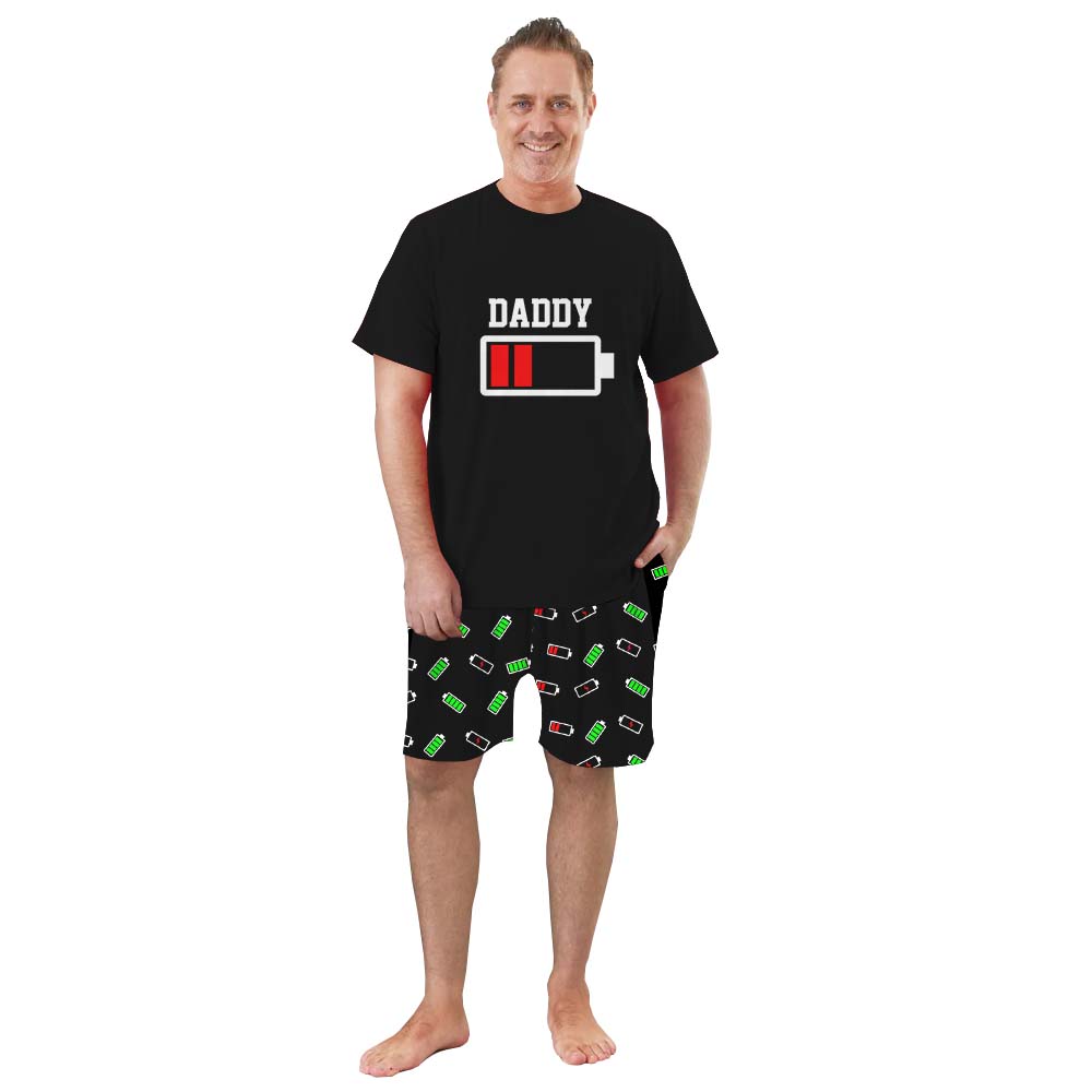 Custom Battery Short Pajamas For Family Custom Battery Short Pajamas For Family
