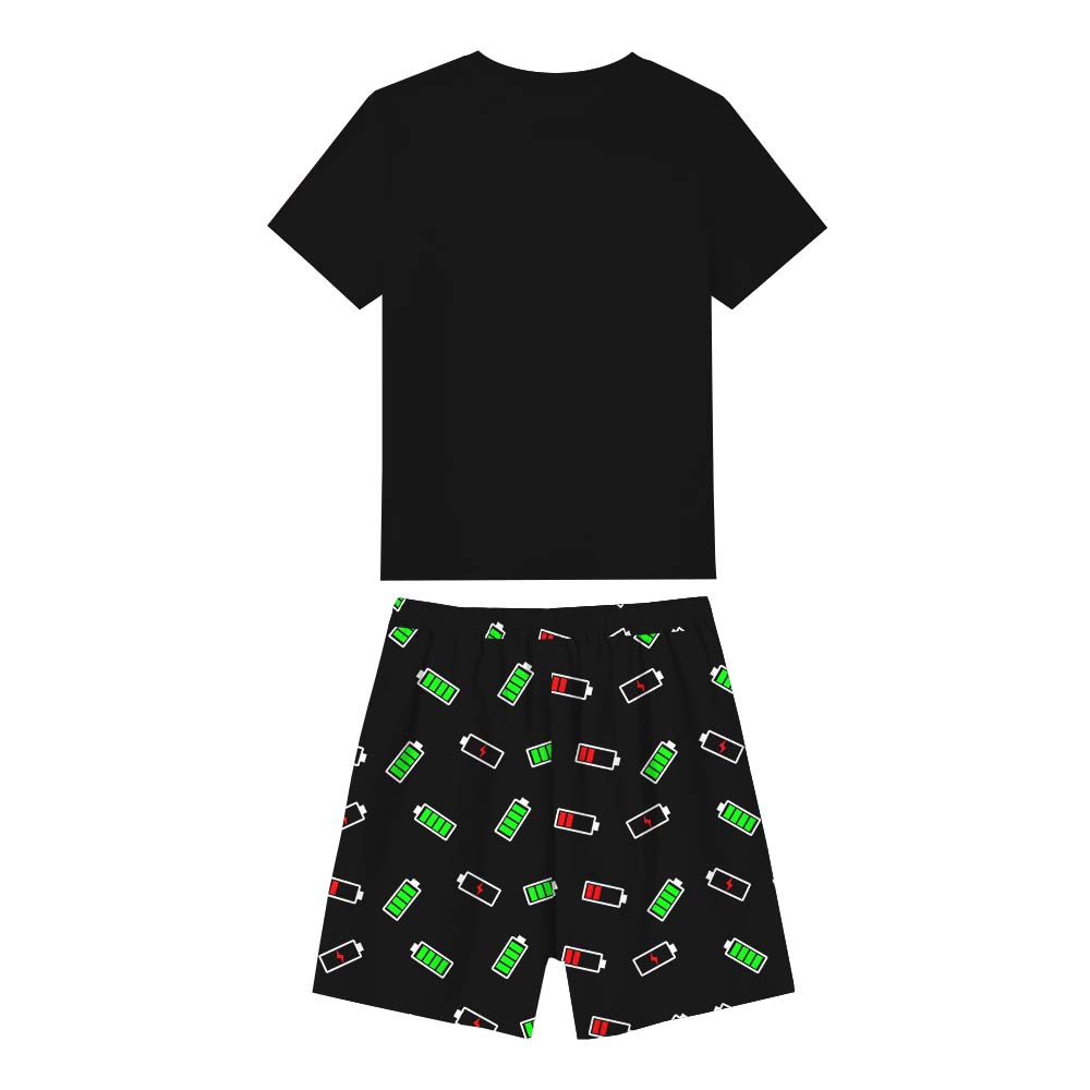 Custom Battery Short Pajamas For Family Custom Battery Short Pajamas For Family