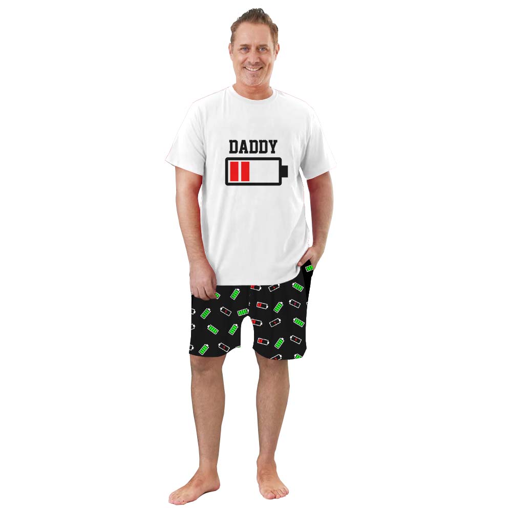 Personalized Battery Pajamas For Family Short Sleeves