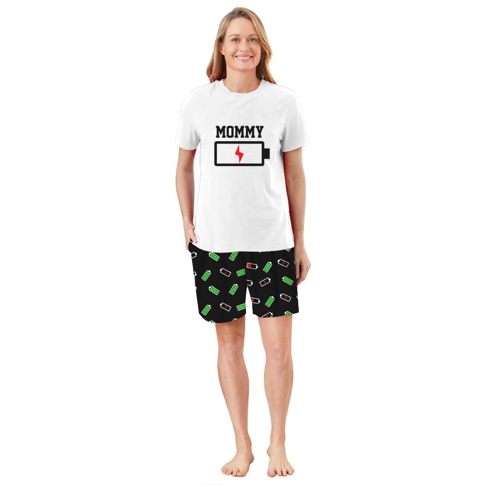 Personalized Battery Pajamas For Family Short Sleeves
