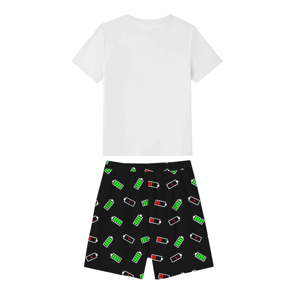 Personalized Battery Pajamas For Family Short Sleeves