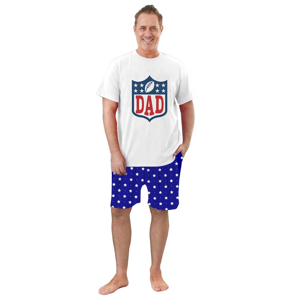 Personalized Football Jammies Matching Short Sleeves Personalized Football Jammies Matching Short Sleeves