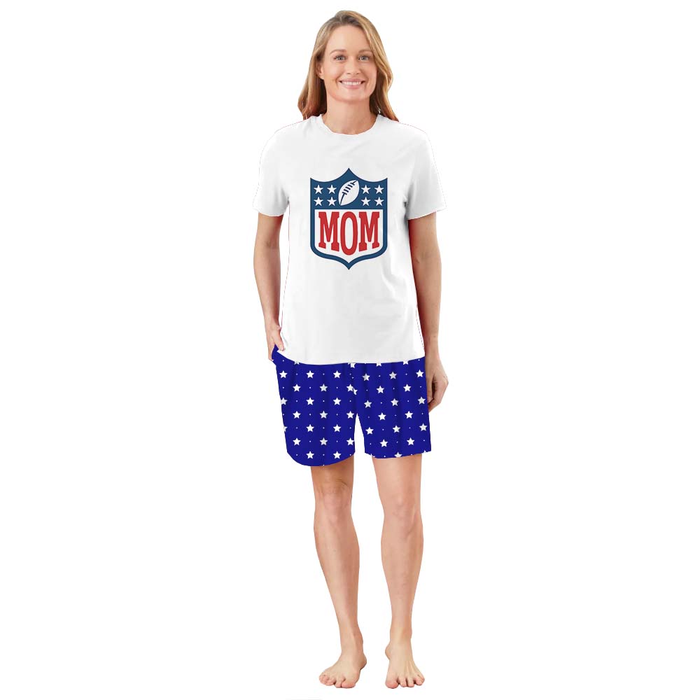 Personalized Football Jammies Matching Short Sleeves Personalized Football Jammies Matching Short Sleeves