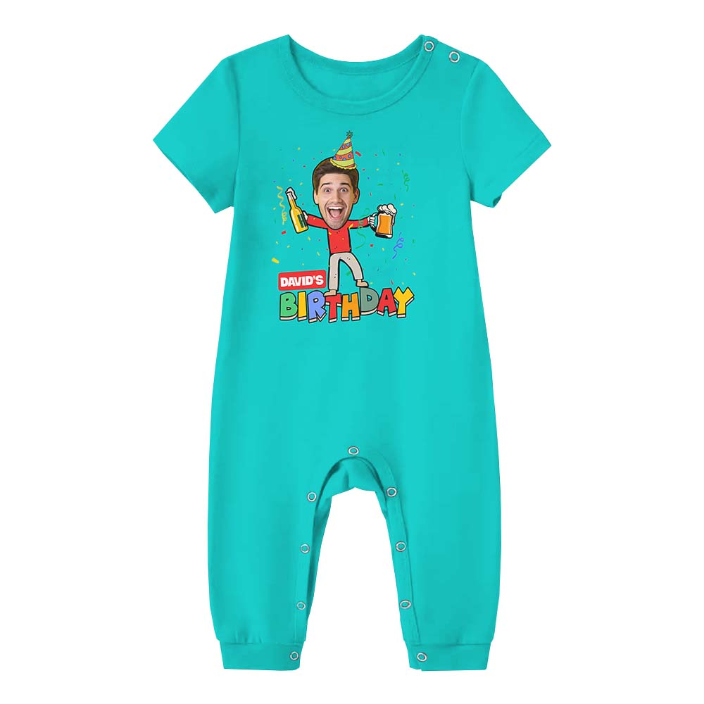 Unique Happy Birthday Pajamas With Custom Face Short Sleeves Pajamas Unique Happy Birthday Pajamas With Custom Face Short Sleeves Pajamas