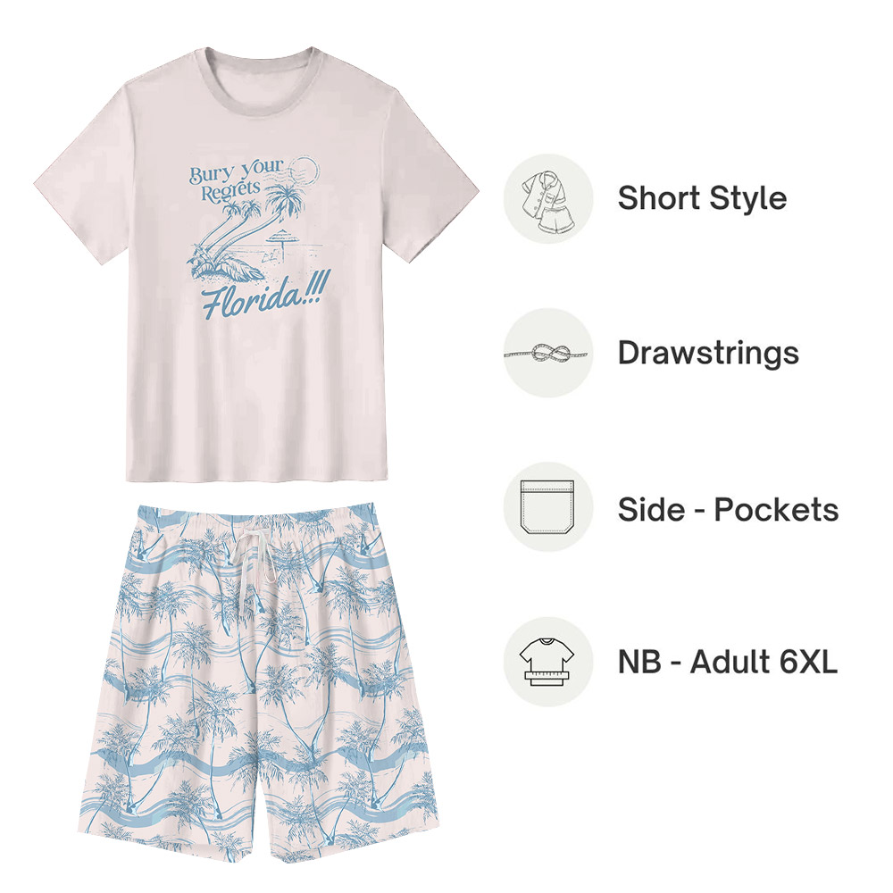 Florida Beach Vacation Pajamas With Palm Tree Print Florida Beach Vacation Pajamas With Palm Tree Print