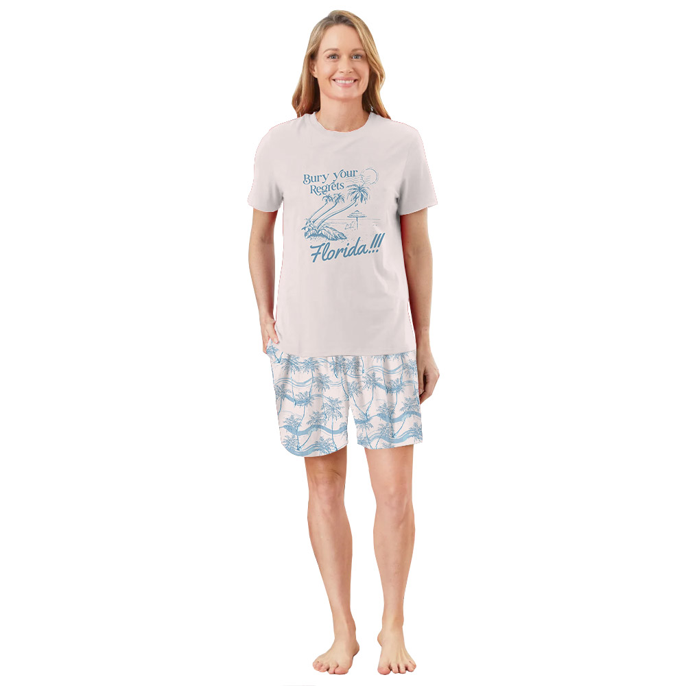 Florida Beach Vacation Pajamas With Palm Tree Print Florida Beach Vacation Pajamas With Palm Tree Print