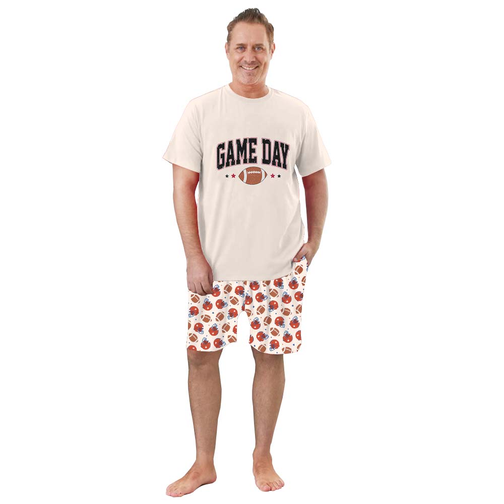 Short Sleeves Game Day Football Themed Family Pajamas