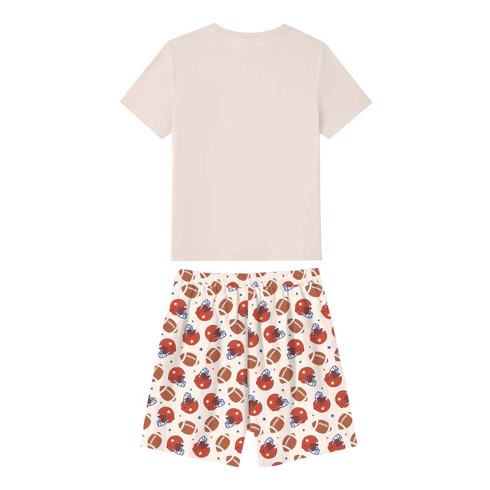 Short Sleeves Game Day Football Themed Family Pajamas