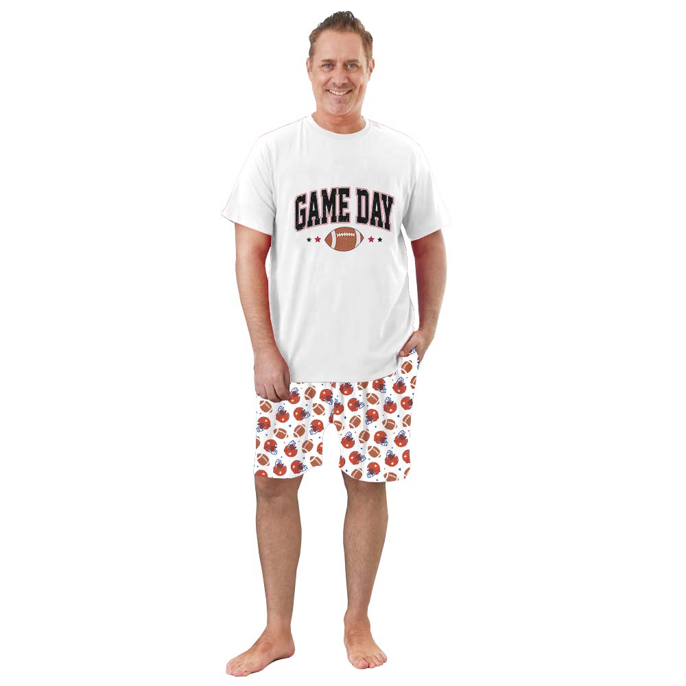 Game Day Football Themed Pajamas Short Sets