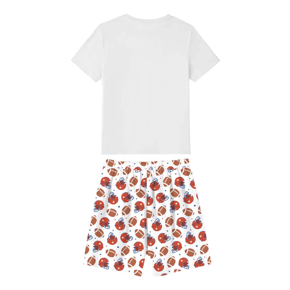 Game Day Football Themed Pajamas Short Sets