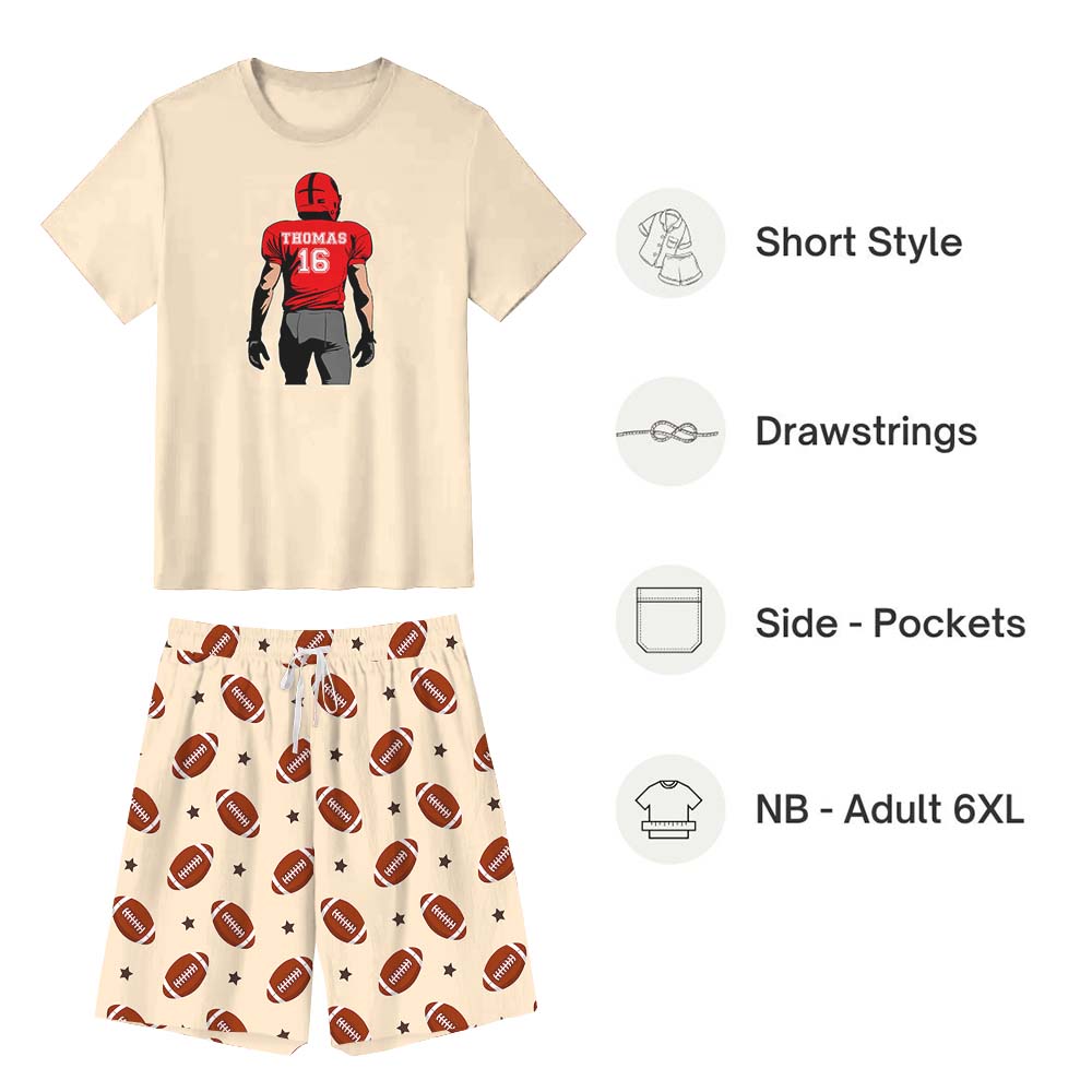 Unique Custom Football Shirt Short Sleeve Matching Pajamas