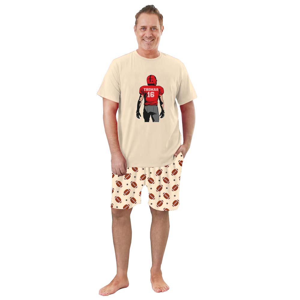 Unique Custom Football Shirt Short Sleeve Matching Pajamas
