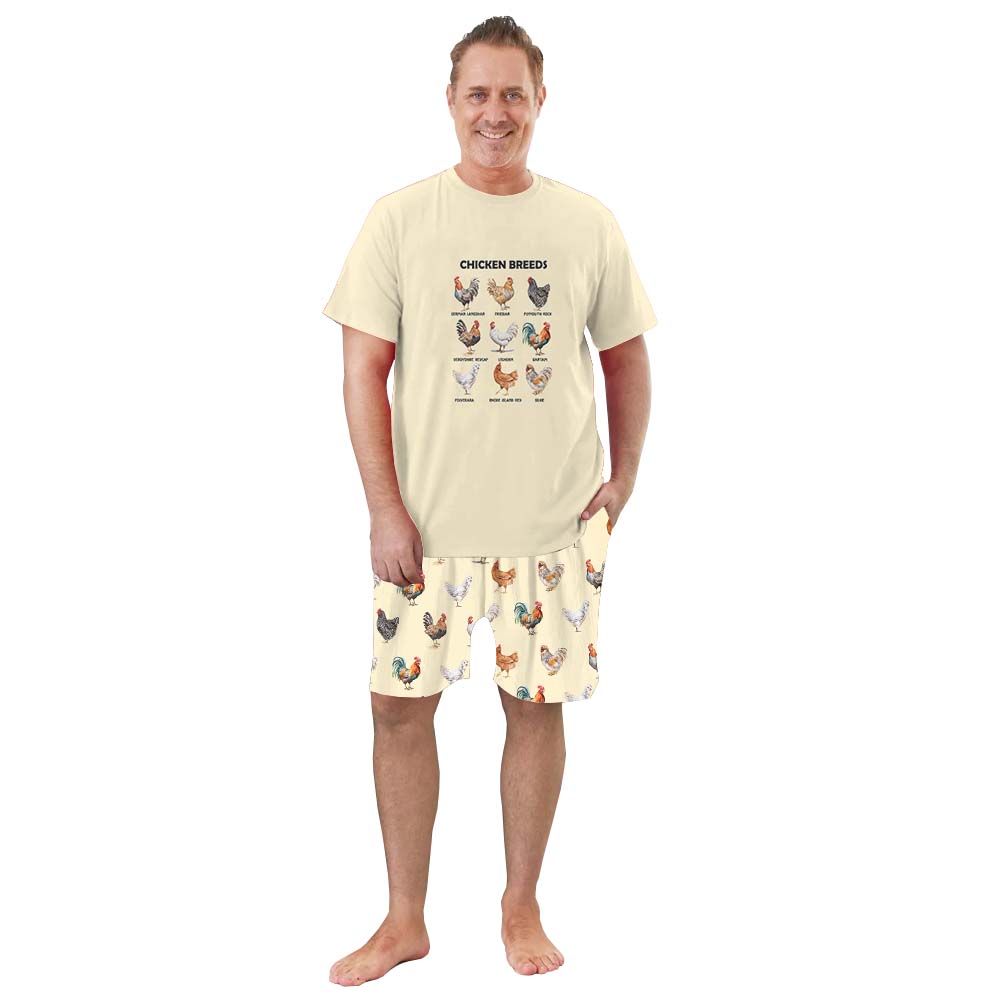 Funny Chicken Breed Jammies Matching Short Sleeves