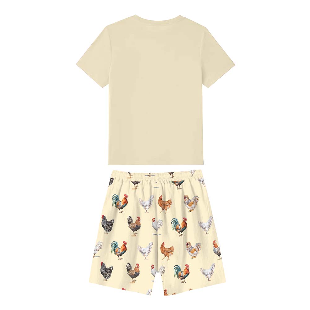 Funny Chicken Breed Jammies Matching Short Sleeves