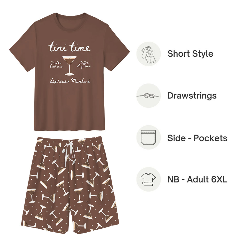 Martini Glass Pajamas With Plus Size Brown Martini Glass Pajamas With Plus Size Brown