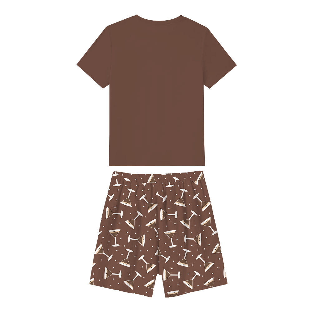 Martini Glass Pajamas With Plus Size Brown Martini Glass Pajamas With Plus Size Brown