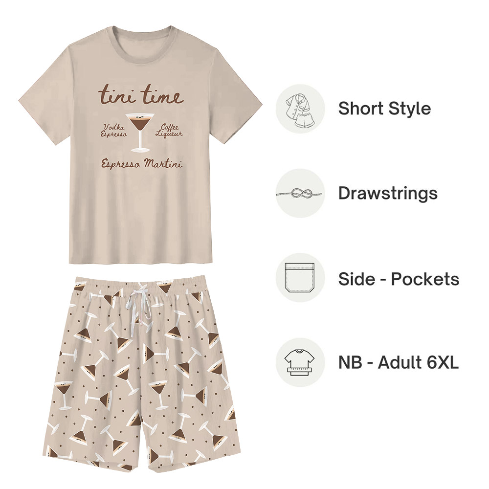 Sweet Espresso Martini Pajamas For Cocktail Lovers Light Brown Sweet Espresso Martini Pajamas For Cocktail Lovers Light Brown