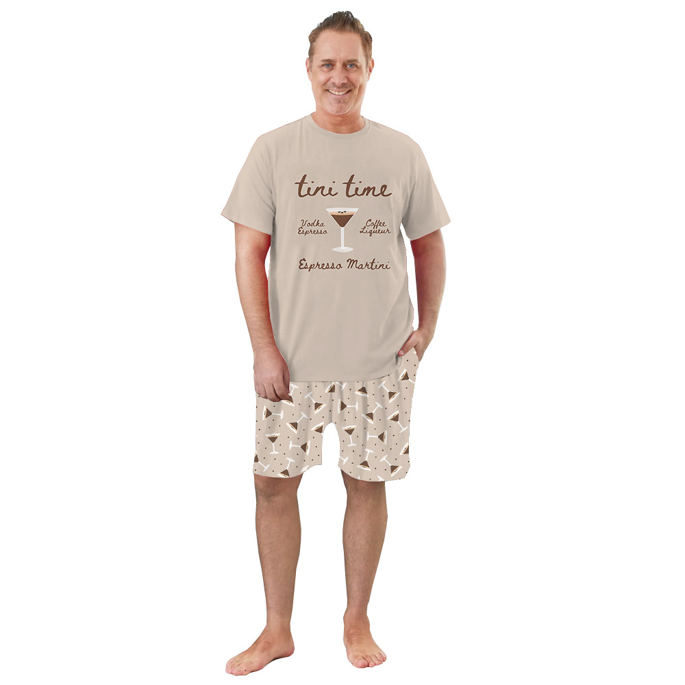 Sweet Espresso Martini Pajamas For Cocktail Lovers Light Brown Sweet Espresso Martini Pajamas For Cocktail Lovers Light Brown
