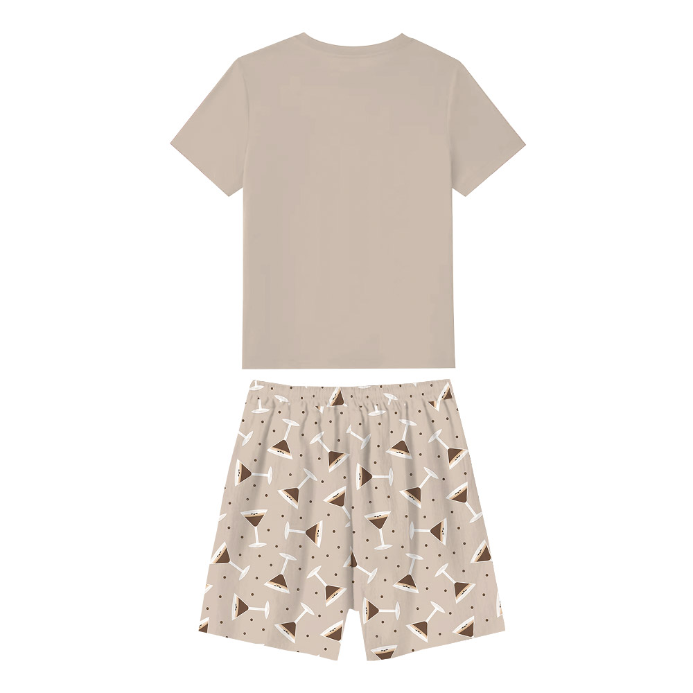 Sweet Espresso Martini Pajamas For Cocktail Lovers Light Brown Sweet Espresso Martini Pajamas For Cocktail Lovers Light Brown