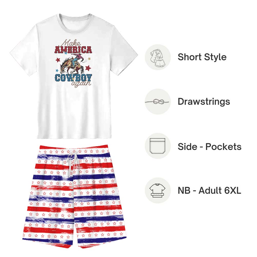 Make America Cowboy Again Pajamas Short Sets Make America Cowboy Again Pajamas Short Sets