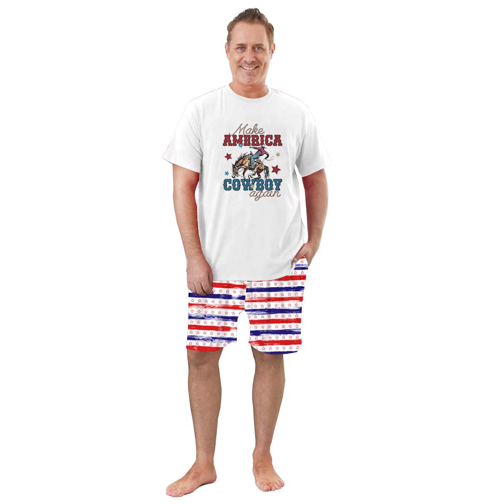 Make America Cowboy Again Pajamas Short Sets Make America Cowboy Again Pajamas Short Sets